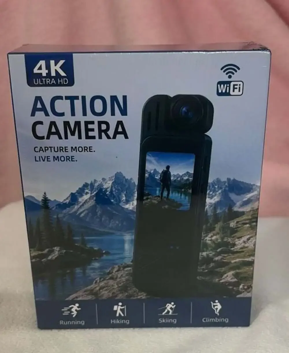4K Ultra HD Action Camera with 180° Lens Rotatable and WiFi